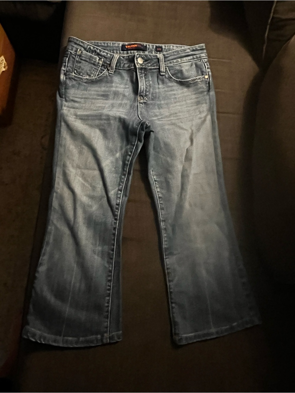 Vigoss Mid Rise Cropped Flare Bootcut Jeans Medium Wash Blue Size 11/12